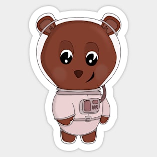 An astronaut bear wearing a spacesuit Sticker